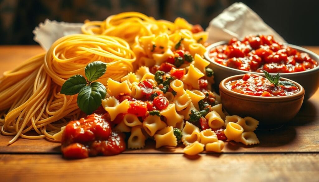 Italian cuisine pasta selection