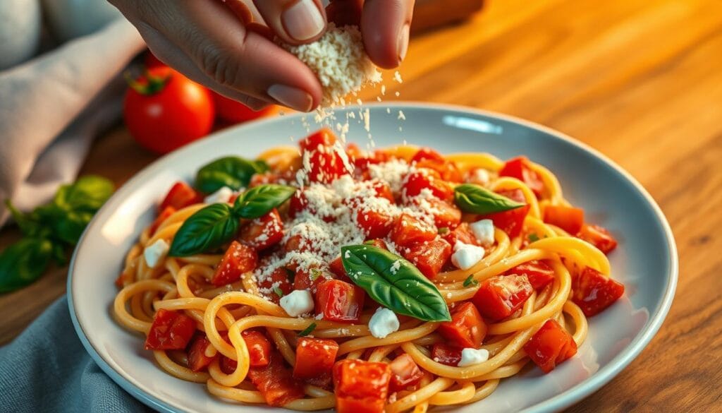 Tomato Ricotta Pasta Preparation